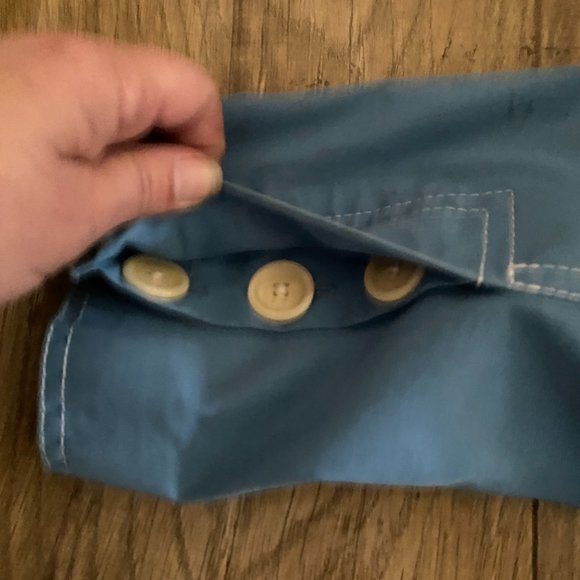 Coach Light Blue Raincoat Trench Coat Sz L - Picture 7 of 7